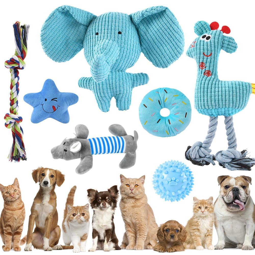 Ensemble de jouets pour Chiens, Jouet pour Chien Petits Chiens, Peluche avec Couineur, Jouet à mâcher Grinçant pour Petits Chiens Moyens, Peluche