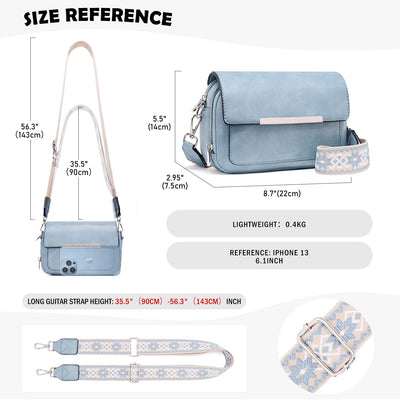 Handy Umhängetasche, Vegan Leder Crossbody Bag Umhängetasche mit verstellbarem abnehmbarem breitem Riemen