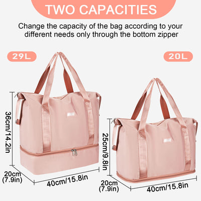 Sac de sport Sac de voyage pliable avec compartiment à chaussures et compartiment humide, hydrofuge