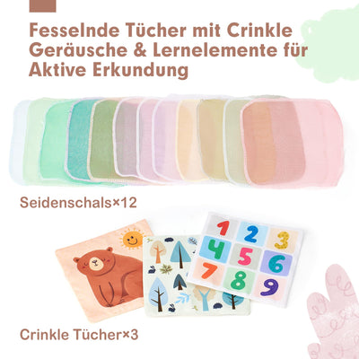 Tissue Box Toy Sensory, Tissue Tücher kontrastierenden Farben Learning Sensory