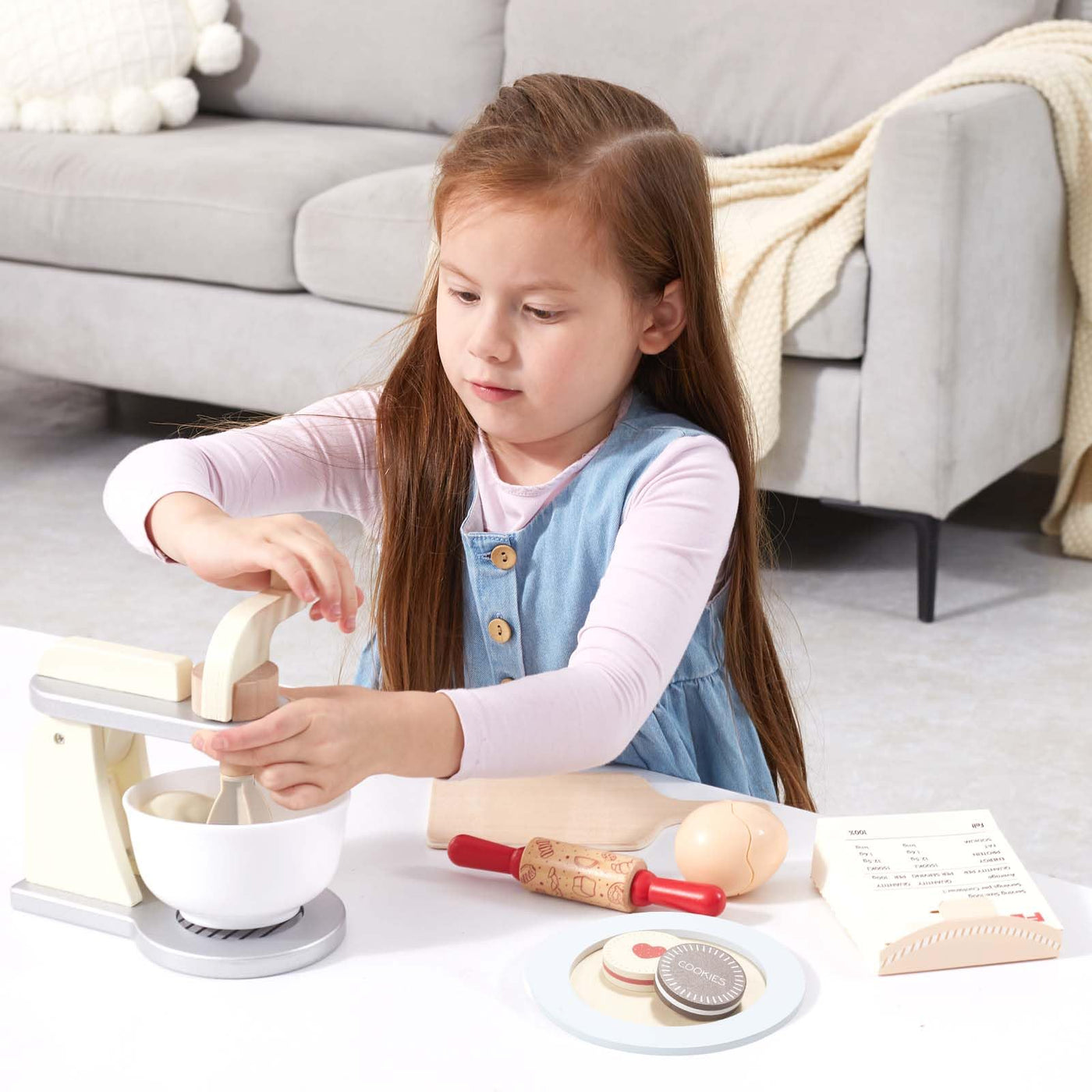 Mixer children's kitchen, play kitchen accessories wood, role-play toy mixer