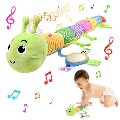 Peluche chenille musicale pour bébé, peluche chenille avec règle, jouet à saisir pour bébé qui s'ébroue, jouet peluche bébé