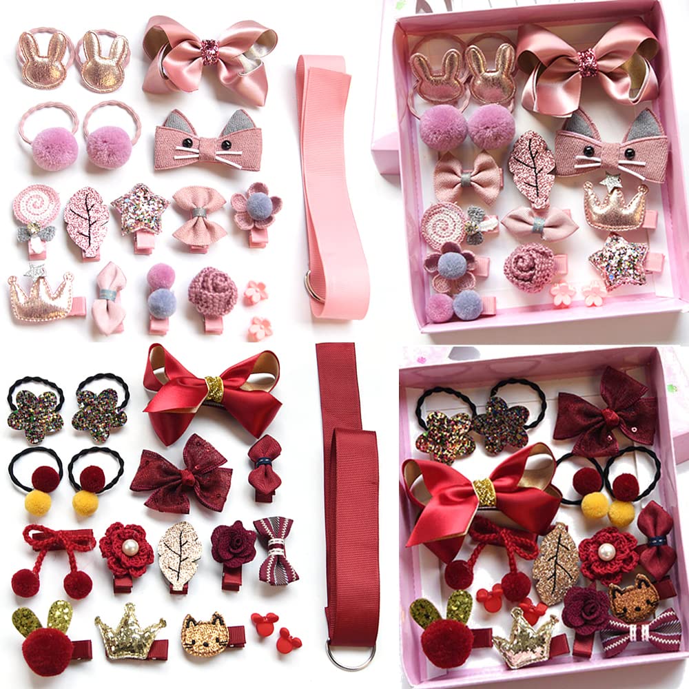 36 Stück Haarspangen Niedliche Haarschleifen Elastische Haargummis