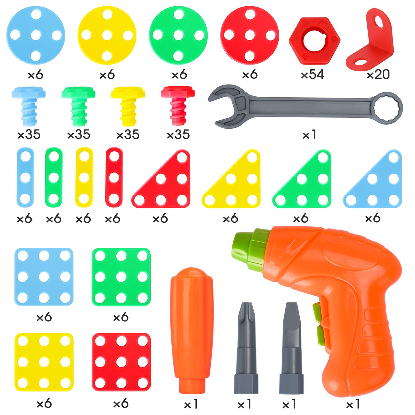 Mosaic plug-in game 3D puzzle with drill, screws, creative toy for children as an educational toy