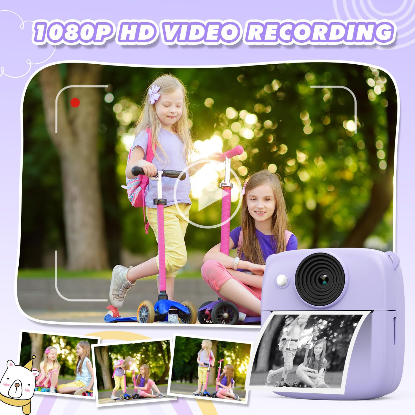 Appareil photo instantané pour enfants, appareil photo instantané pour enfants avec carte et papier d'impression