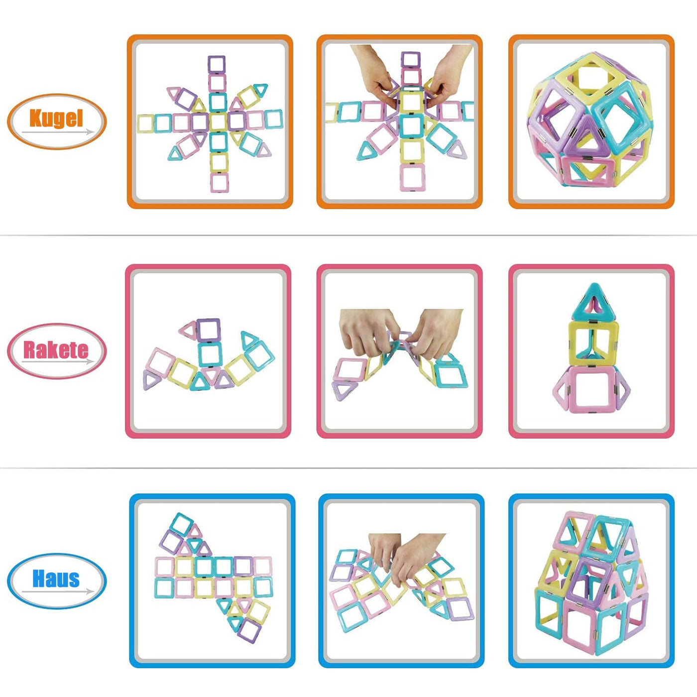 Blocs de construction magnétiques 52 pièces blocs de construction enfants