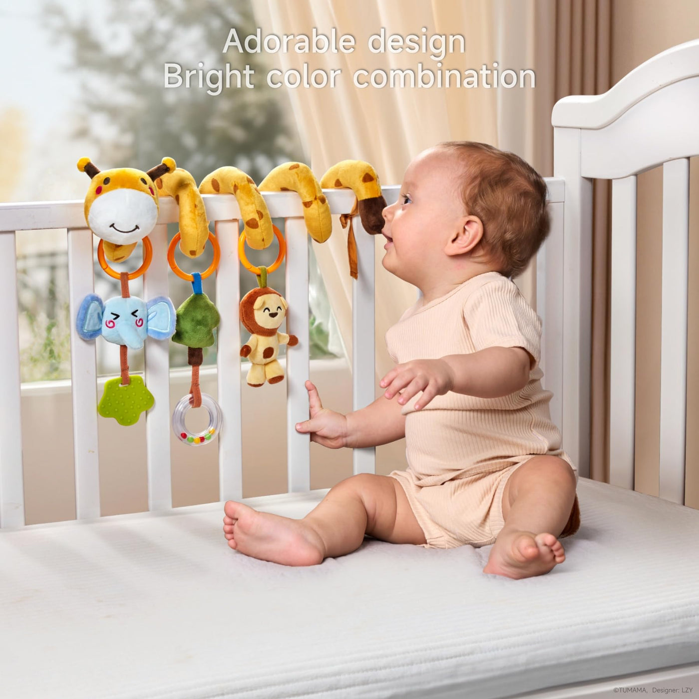 Jouet pour bébé en forme de spirale de girafe