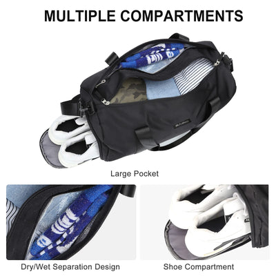 Sports Bag Hand Luggage Bag Weekender Bag With Trolley Sleeve Shoe Compartment, Waterproof Travel Bag Duffle Bag Fitness Bag