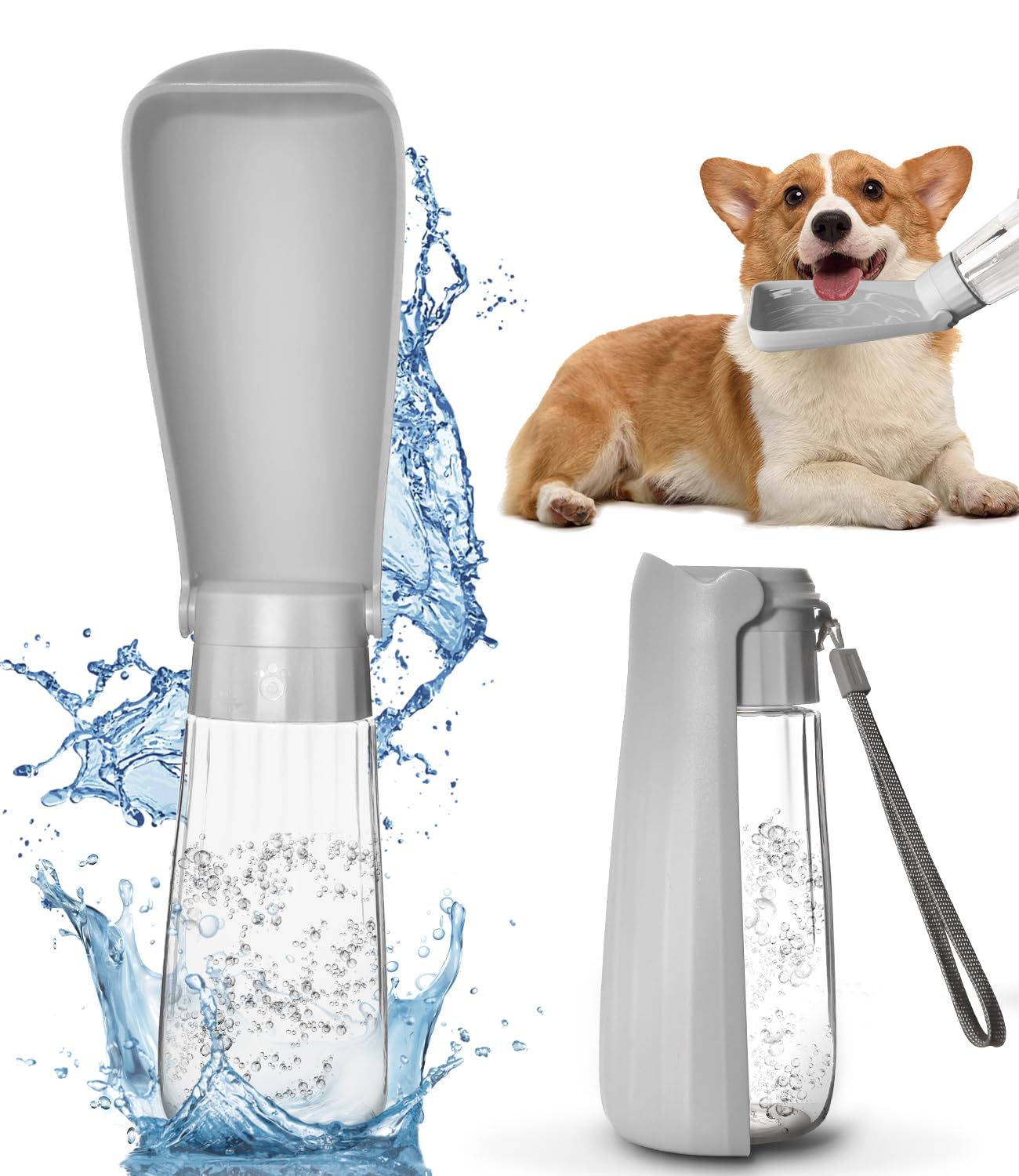 Portable Pet Drinking Bottle, foldable Design