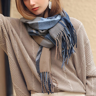 scarf thick knitted scarf plaid neckerchief scarf poncho