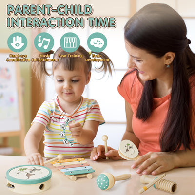 Instruments de musique pour enfants, ensemble d'instruments avec xylophone et tambour pour le jardin d'enfants, jouet d'apprentissage de la musique