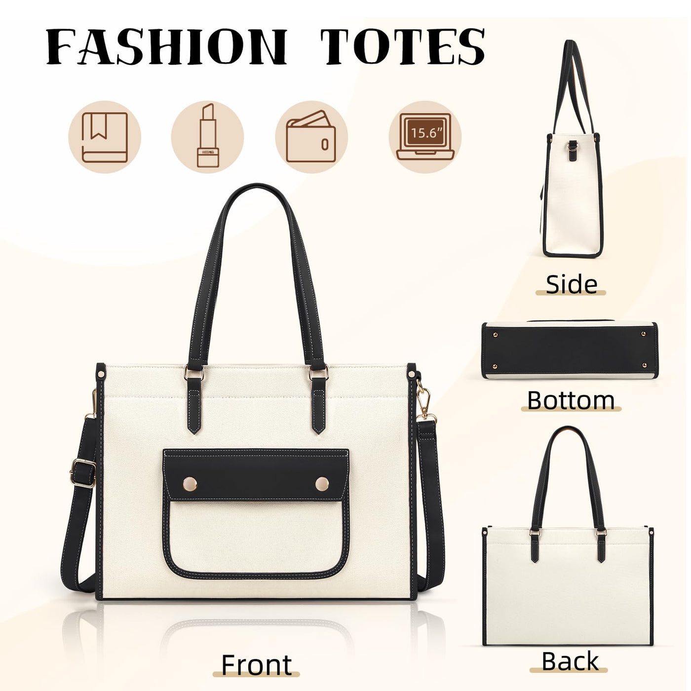 Sac à Main Shopper Grande Toile Grand Sac fourre-tout