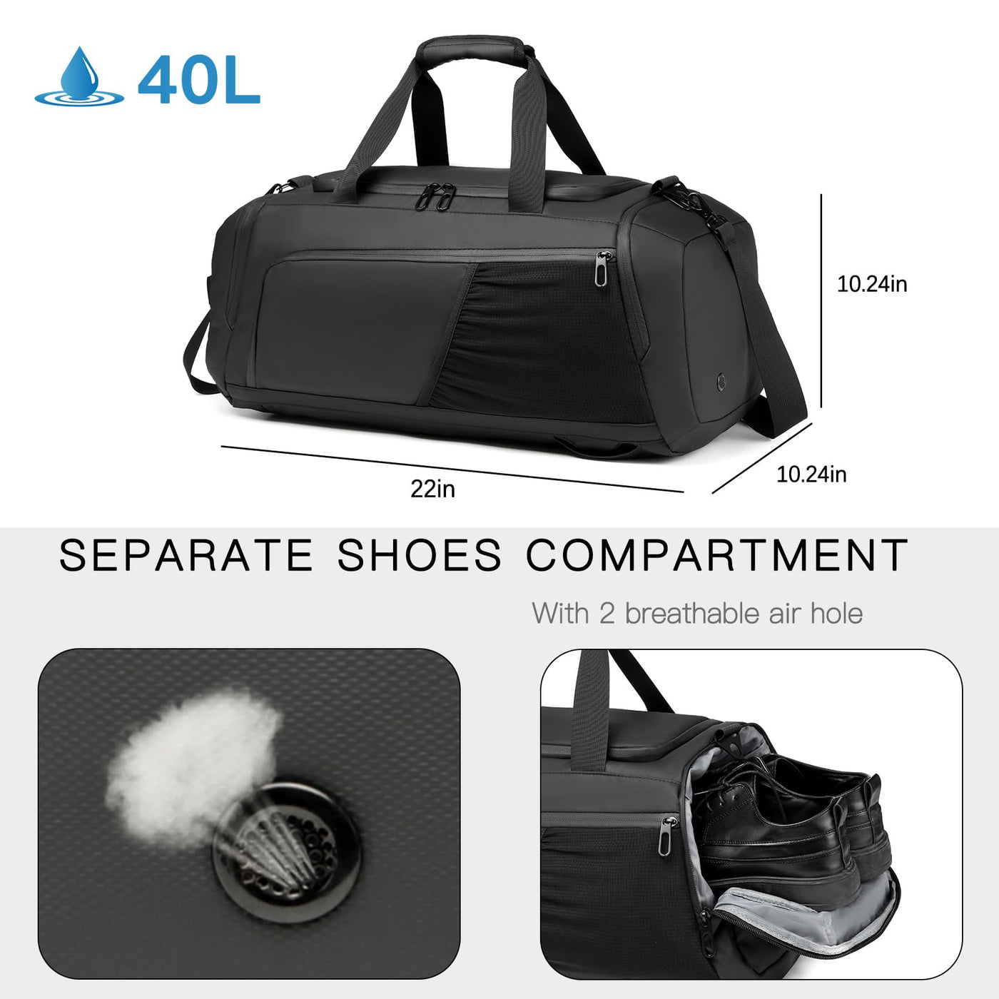 Sports bags with shoe compartment