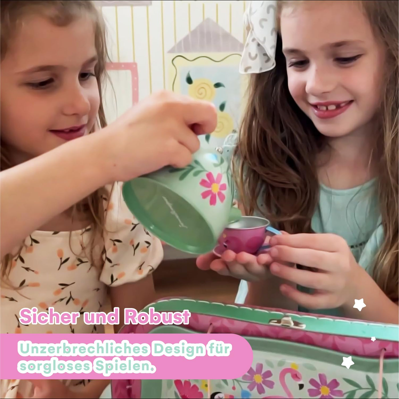 Service à thé pour enfants Service à thé pour enfants, 15 pièces de vaisselle pour enfants pour la cuisine et la fête du café