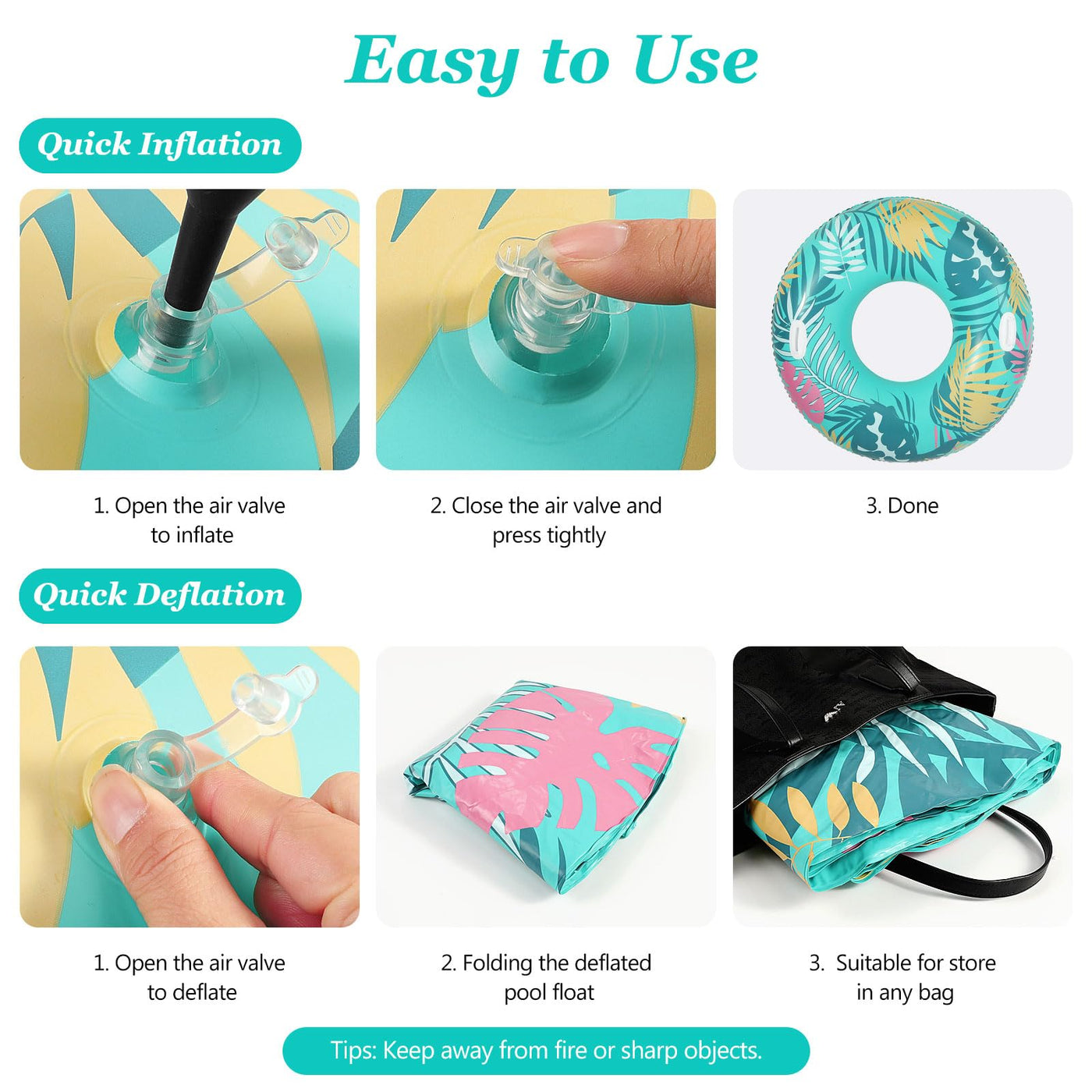 Floating rings with handles for adults, inflatable