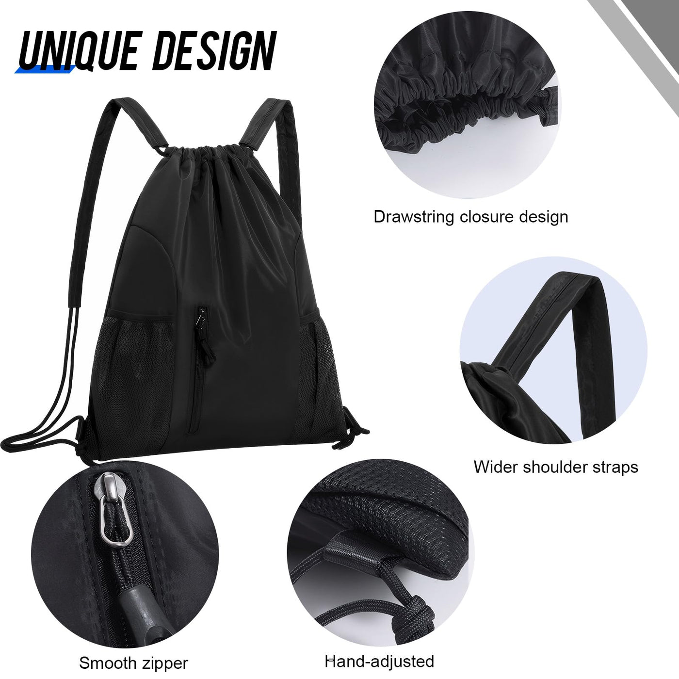 Drawstring Rucksack große Kapazität Gym Bag, wasserdicht Nylon Sporttasche