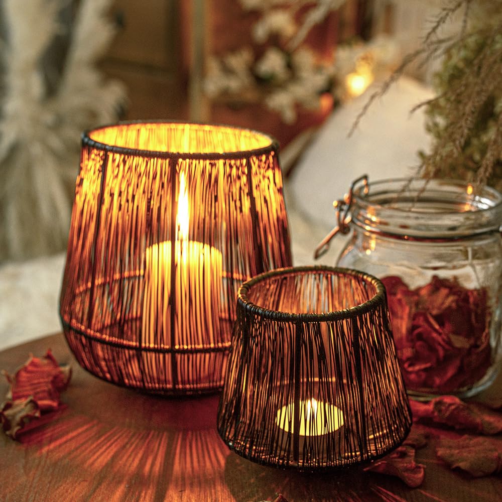 Lantern  l set of 2, lantern boho, trendy tealight holder wire