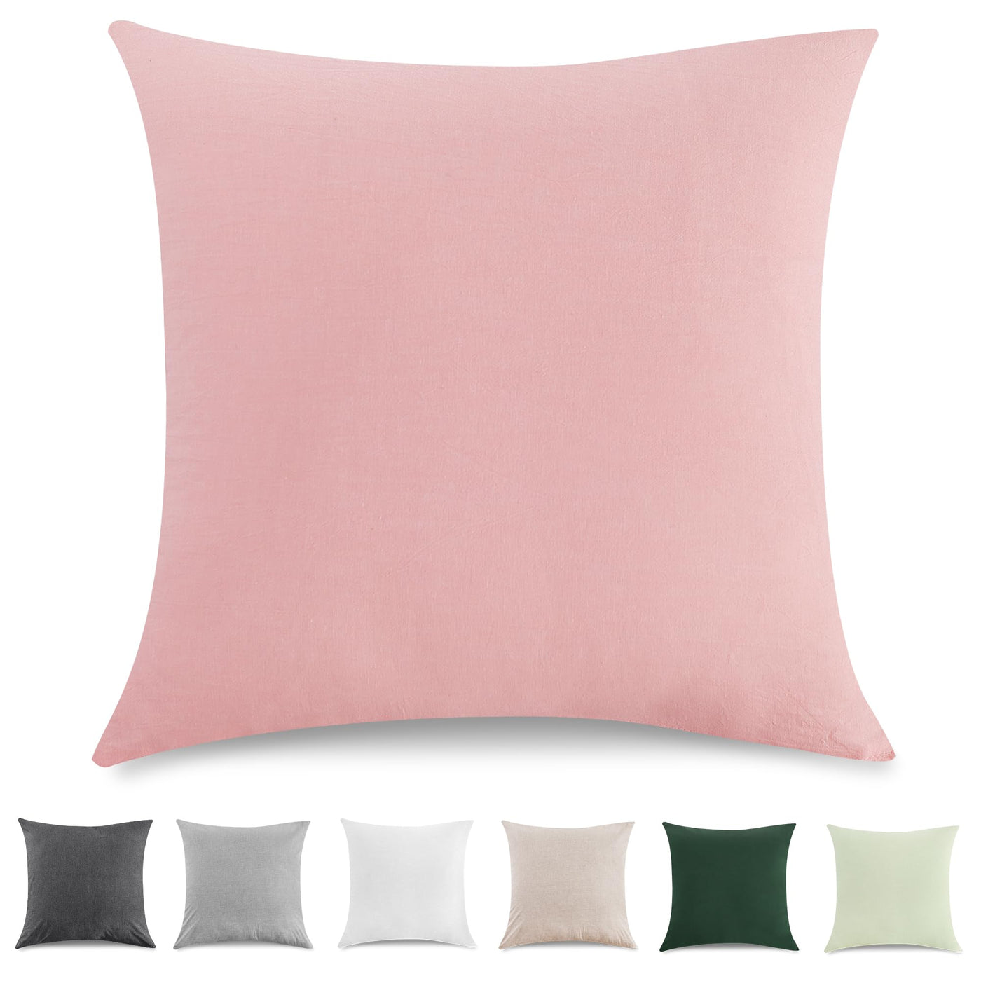 Cushion cover set of 2 - Washed cotton cushion covers with a look and breathable cushion cover