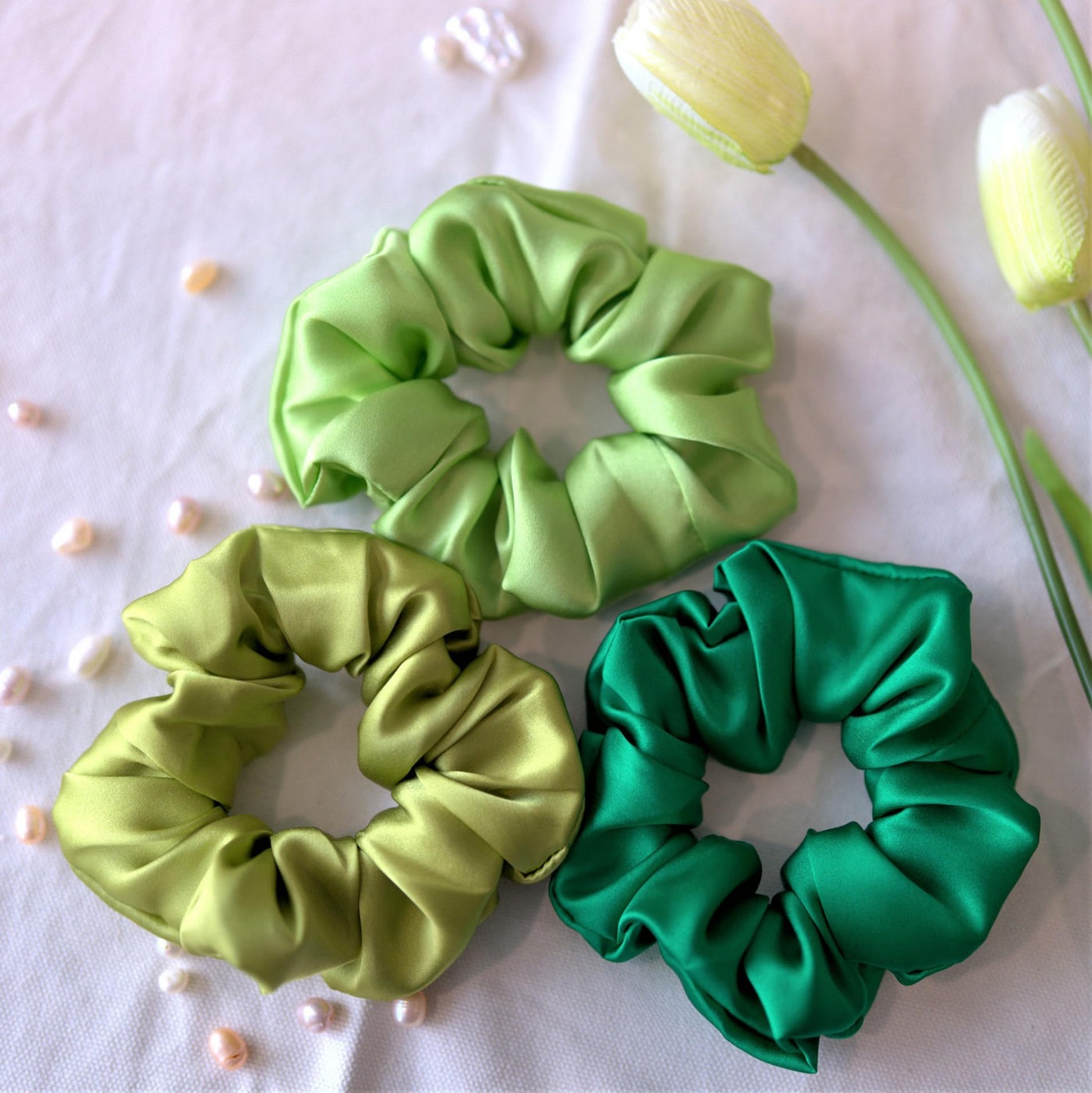 3 Pieces of Silk Hair Ties