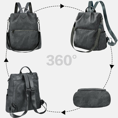 Backpack small,vegan leather city backpack,backpack handbag anti-theft,elegant daypack for office,commuting,work