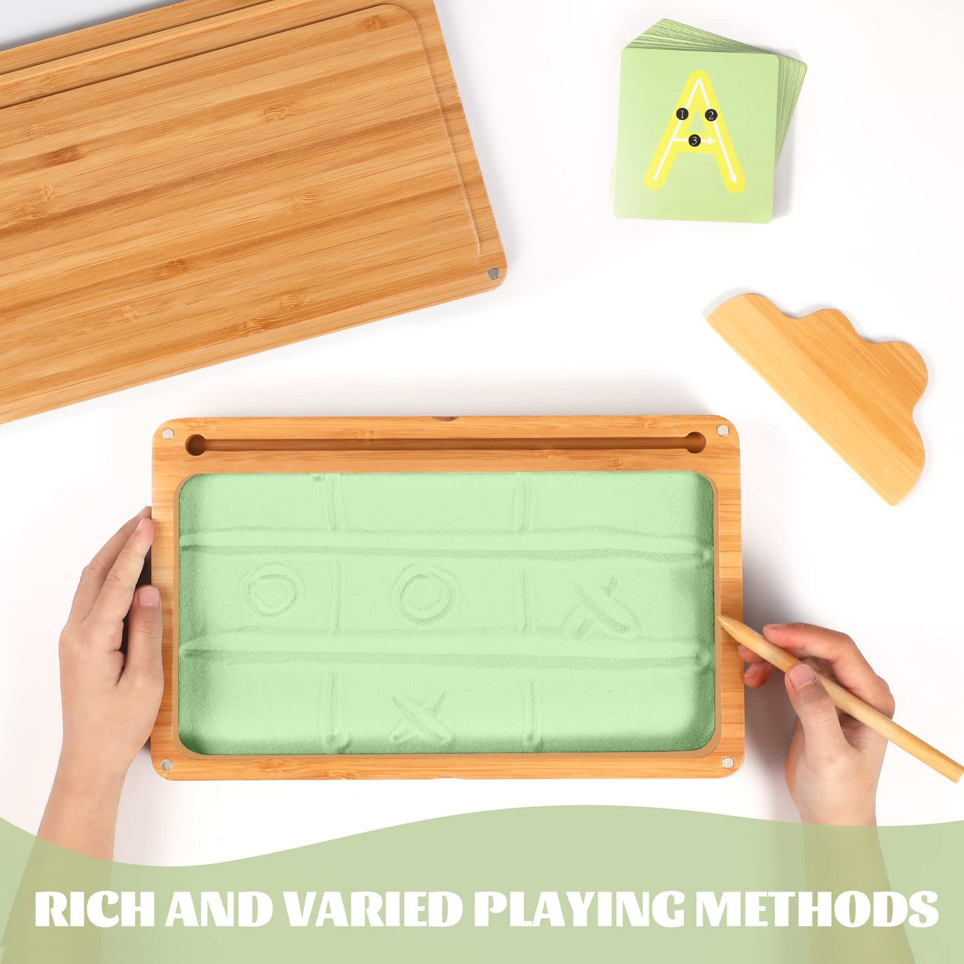 Training letters and drawing toy wooden sand table Learning toy for early motor development in children