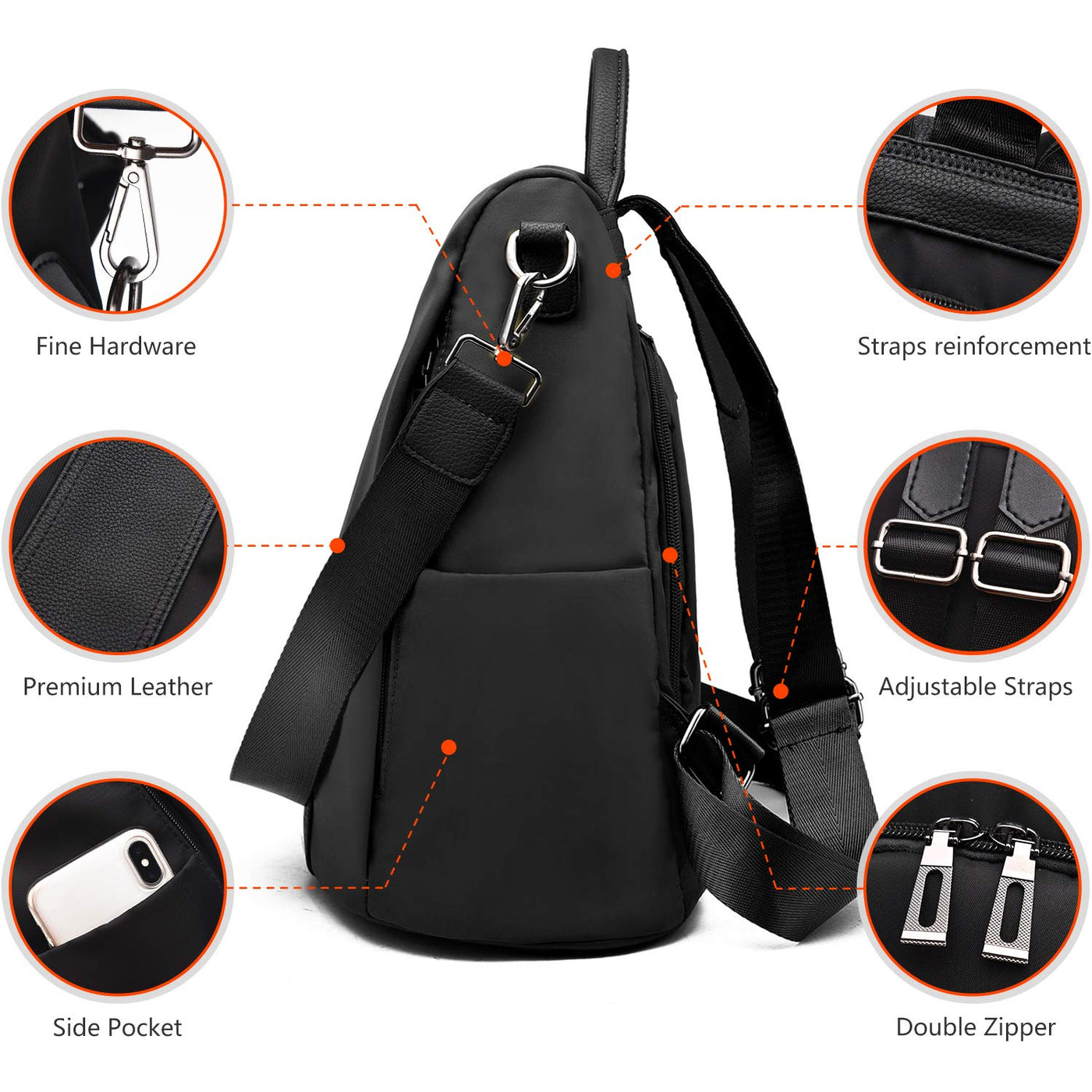 Sac à dos Sacs d'école en nylon imperméables