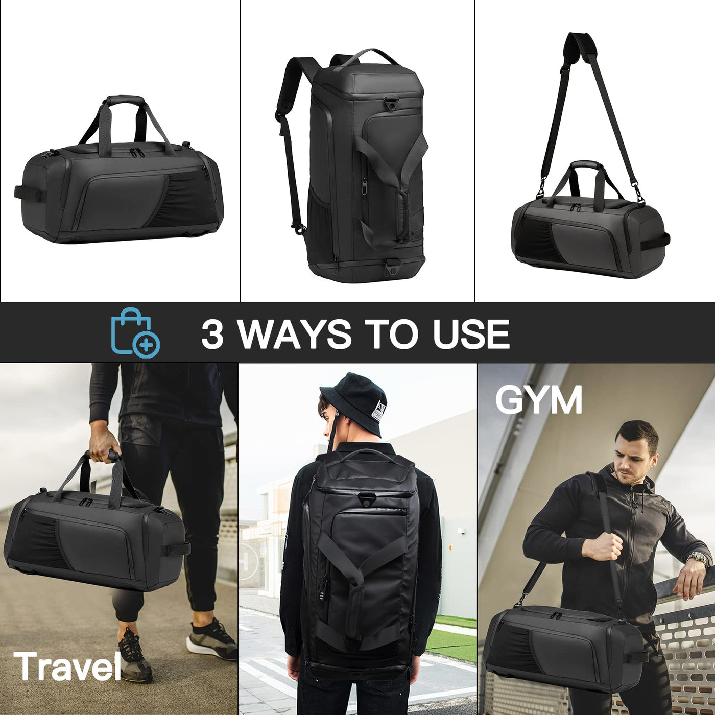 Sports bags with shoe compartment