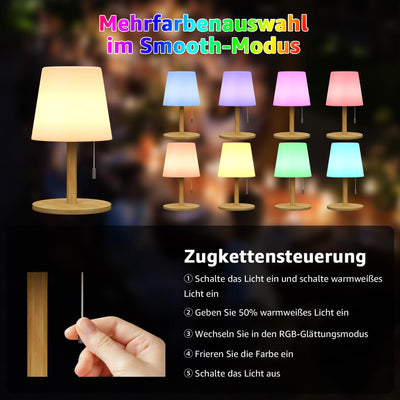 LED Outdoor Table Lamp with 8 Colors Cordless Lamp