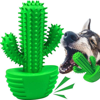 Jouet pour chien pour mâcher agressivement, jouet à mâcher pour chien presque indestructible, jouet pour chien grinçant pour chiens de taille moyenne, jouet pour chien en caoutchouc robuste et durable (Cactus).