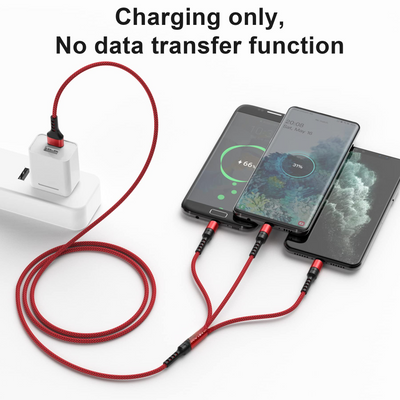 Multi USB Cable, 3 in 1 Universal Charging Cable Nylon Multiple