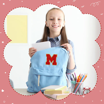 Patchs autocollants en chenille à lettres, à repasser sur vêtements, tissus, chaussures, sacs