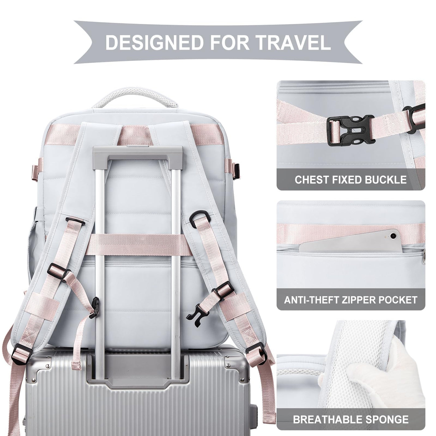 Sac à dos de voyage pour bagage à main d'avion sac à dos pour bagage à main d'avion ordinateur portable étanche