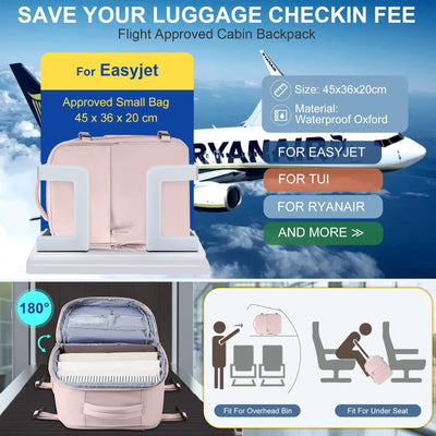 Sac à dos de voyage pour bagage à main d'avion sac à dos pour bagage à main d'avion ordinateur portable étanche