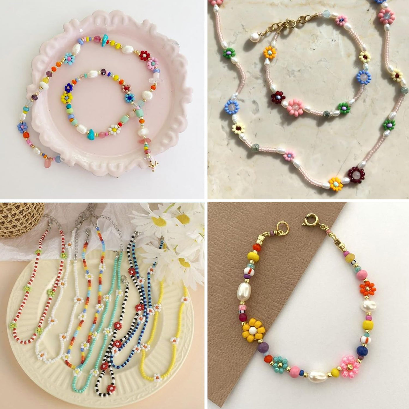 Beads for Bracelets DIY Tubular Beads 2 Holes Beads Set Make Bracelets By Yourself