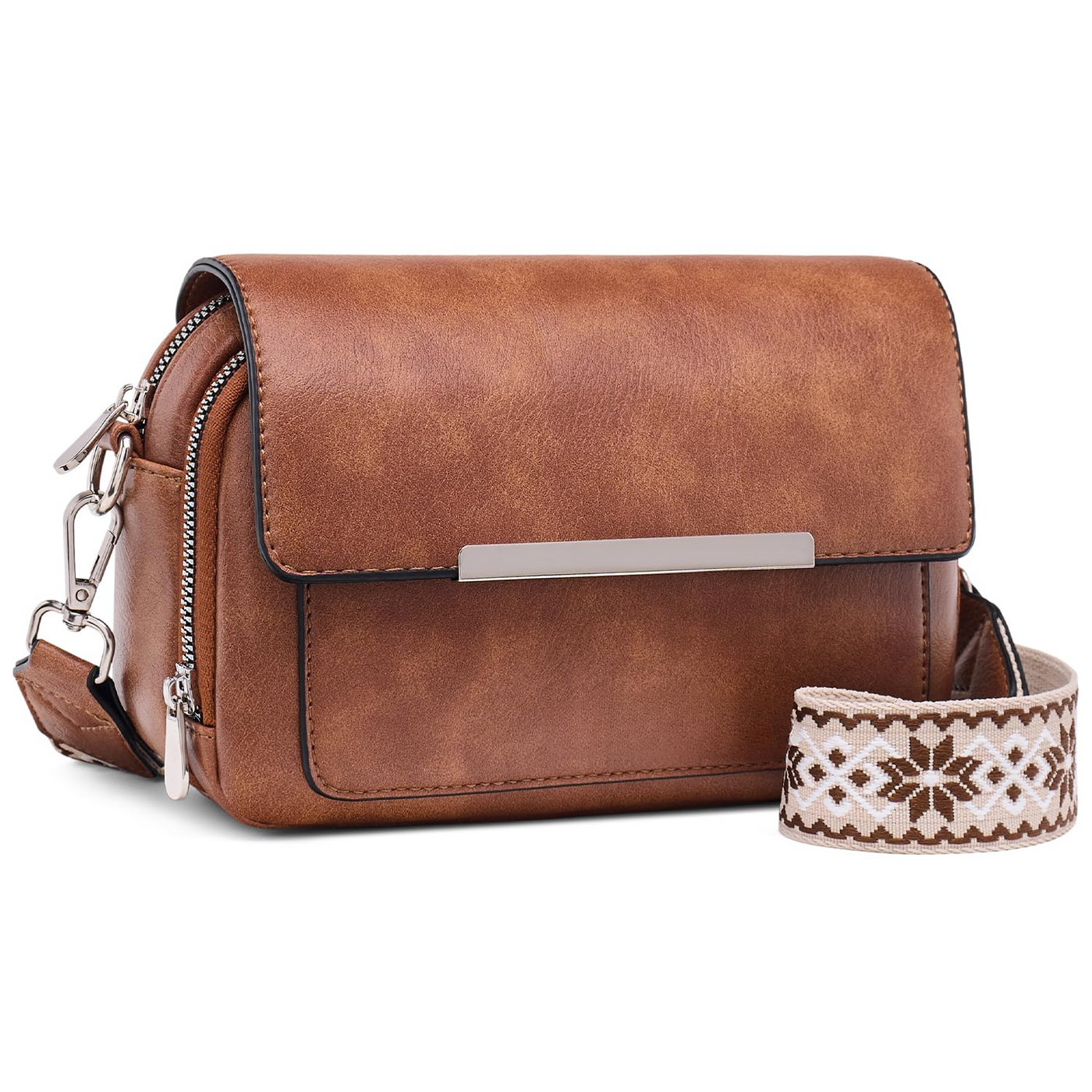 Handy Umhängetasche, Vegan Leder Crossbody Bag Umhängetasche mit verstellbarem abnehmbarem breitem Riemen