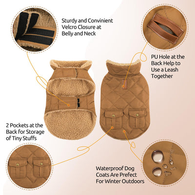 Winter Coat Dog Coat, Warm Winter Jackets with Fleece for Dogs