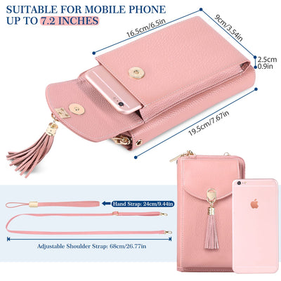 Handy Umhängetasche Leder Handy Umhängetasche RFID Schutz klein Crossbody