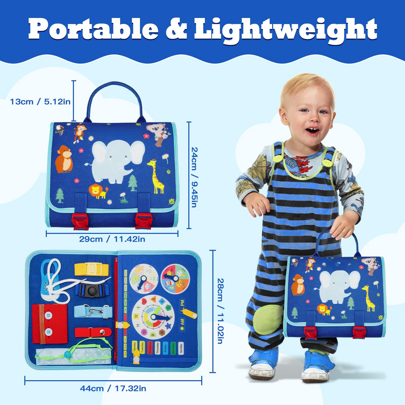 Busy Board Toddler Activity Board Car Airplane Travel Toy