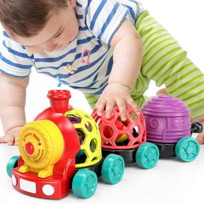 Baby toy train with rattle and music, interactive gift