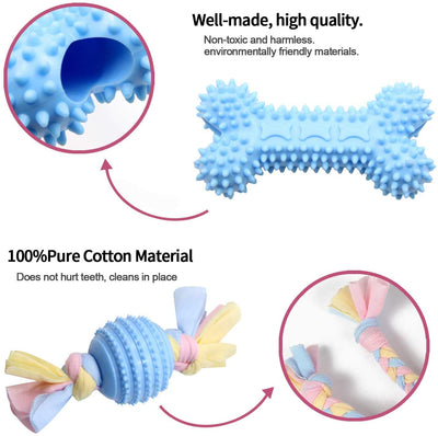 Jouet pour chien, jouet à mâcher pour chiens, jouet à mâcher agressif pour chiots/petits et moyens chiens avec balle et cordes en coton.