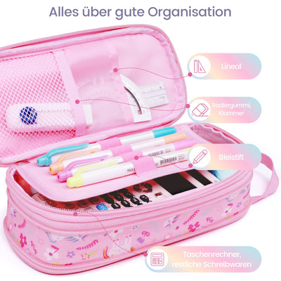 Federmäppchen - Großes Fassungsvermögen Federmäppchen mit Reißverschluss, Schreibwaren Tasche Bleistift Tasche Bleistiftetui für Kinder