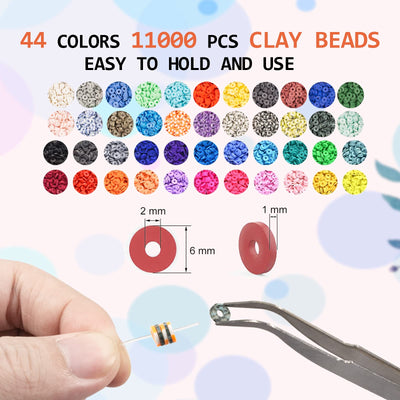 Beads for stringing, 12000+ piece set, polymer clay beads for bracelets