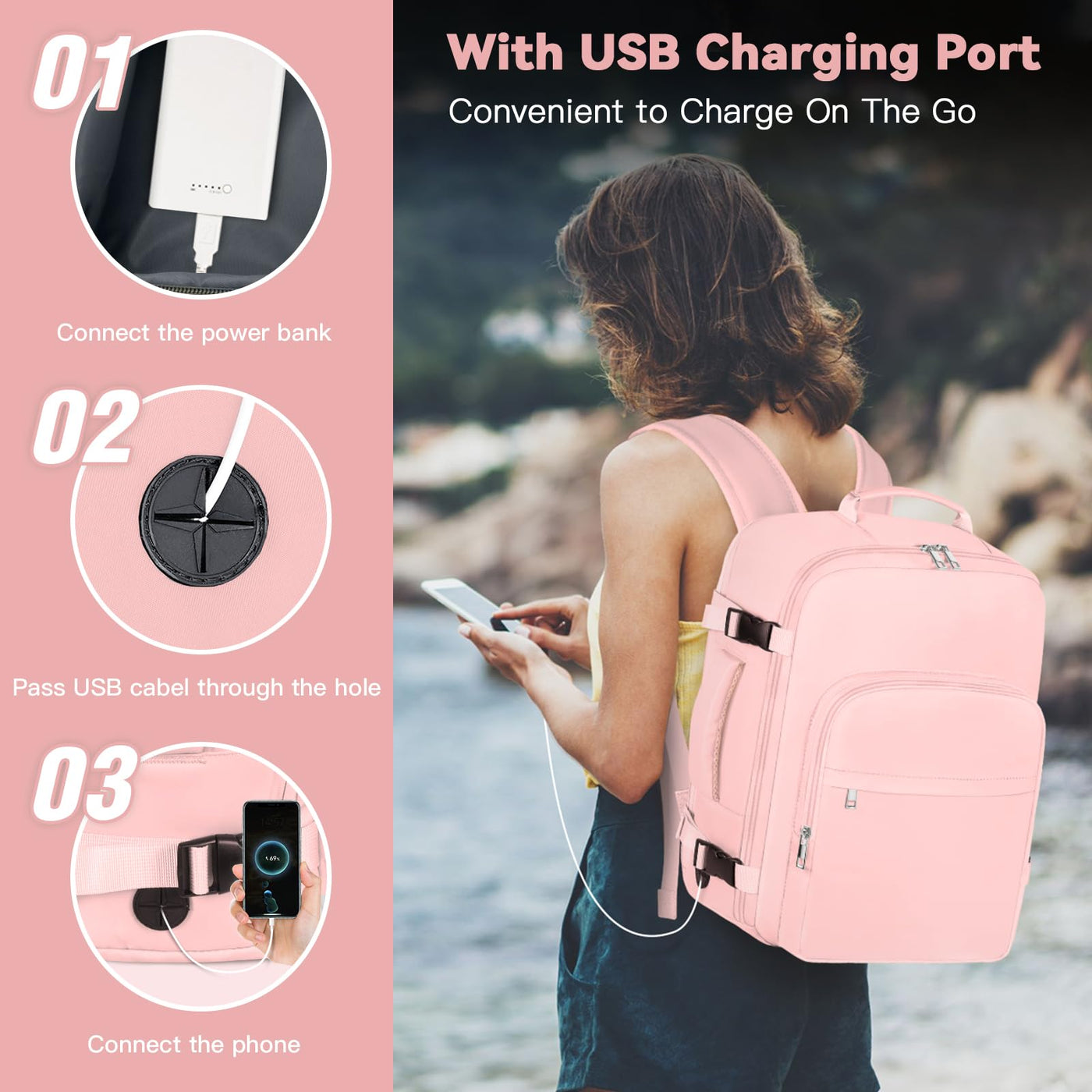 Hand Luggage Airplane Travel Backpack, Hand Luggage Backpack