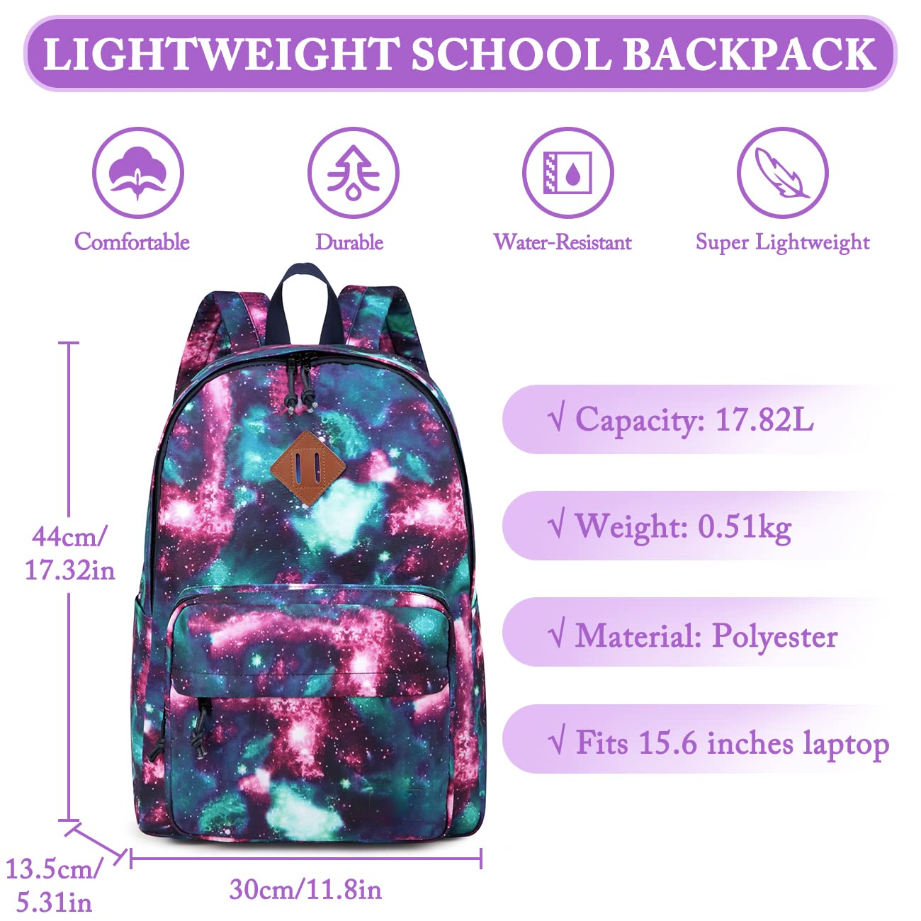 Schulrucksack, klassischer leichter Rucksack Teenager College Schultasche lässiger Tagesrucksack für die Reisearbeit