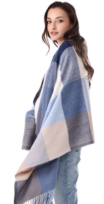 Plaid Warm blanket scarf for winter