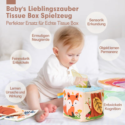 Tissue Box Toy Sensory, Tissue Tücher kontrastierenden Farben Learning Sensory