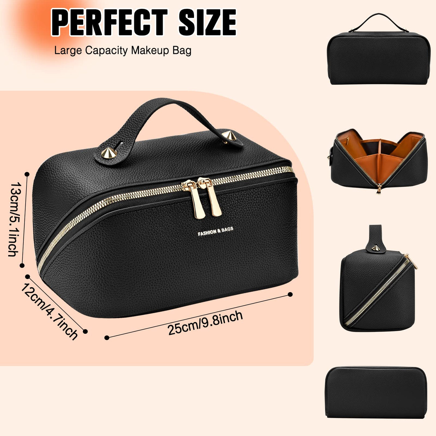 Cosmetic Bag Portable Travel Make-up Bag with Large Capacity Waterproof Organizer