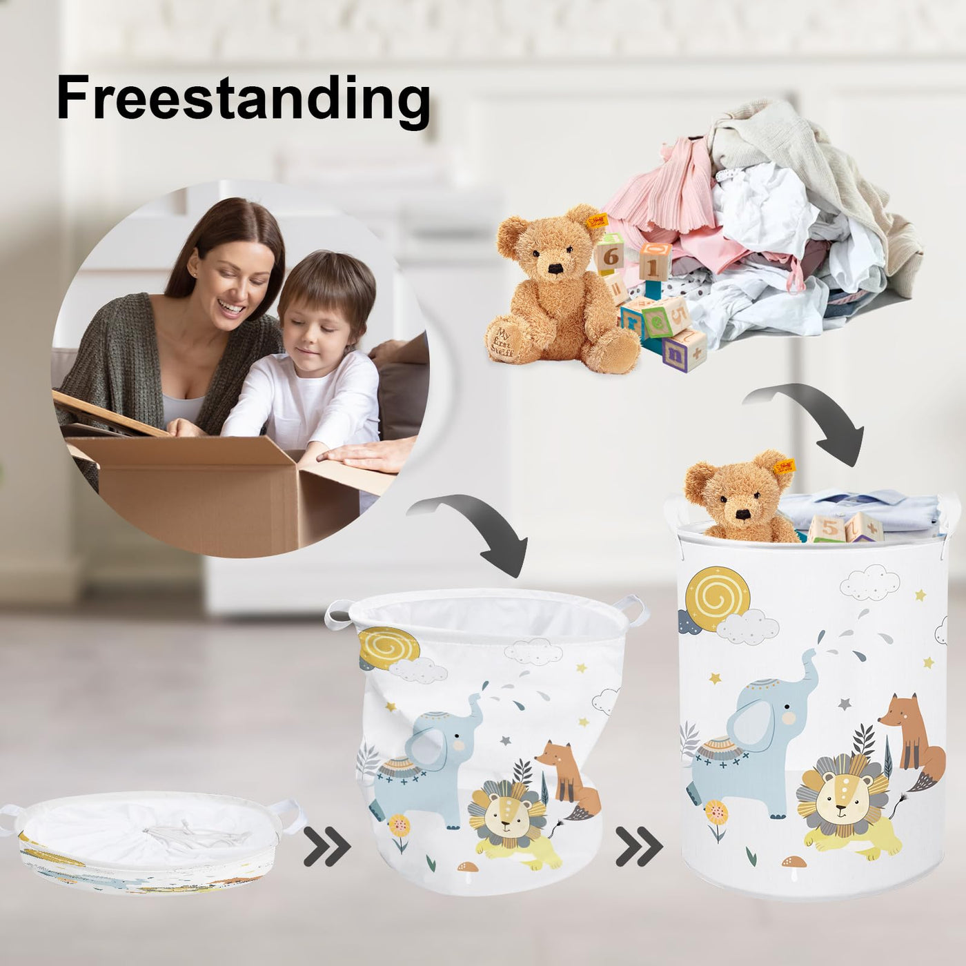 Baby laundry basket Clothes storage basket for children's room