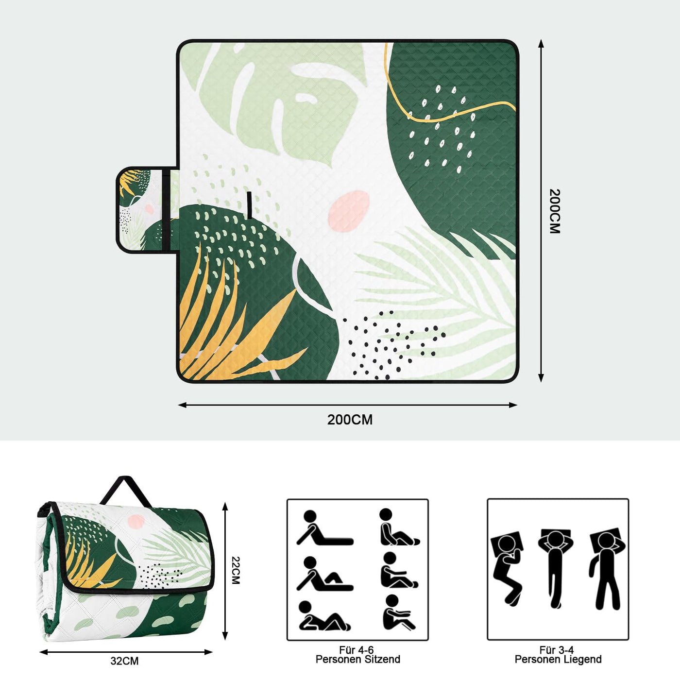 Couverture de pique-nique imperméable pour l'extérieur, tapis de plage