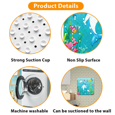 Bath mat for bathtub for children Cartoon anti-slip baby bath mat Extra long anti-slip bathroom toddler shower floor mat with suction cups drain holes